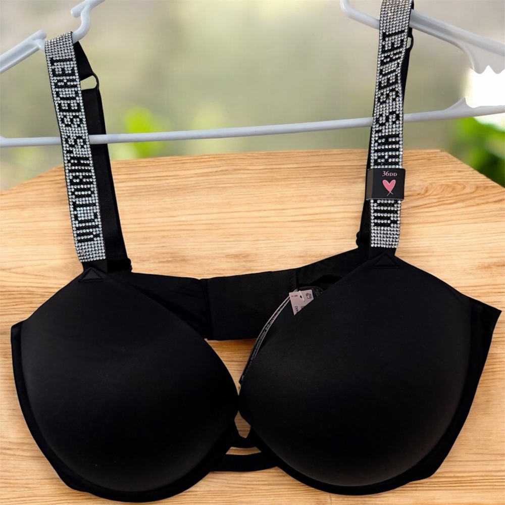 Victoria's Secret Black Bra with Embellished Straps NWT